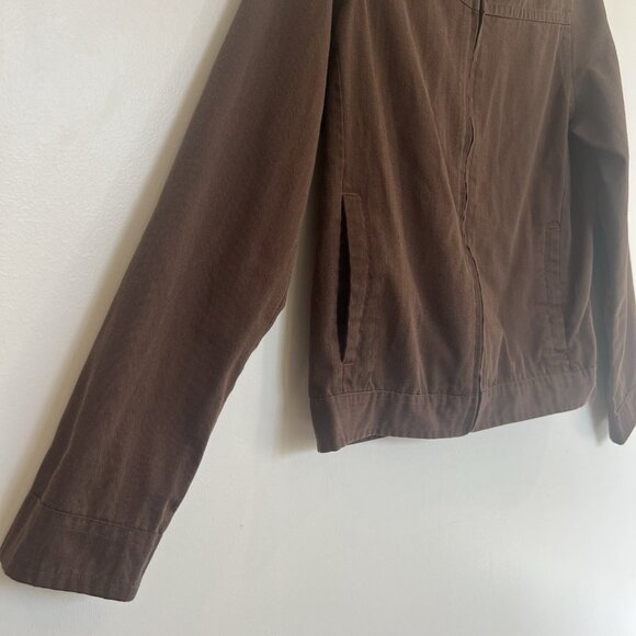 SF415 Full Zip Short Jacket Brown Poly-Cotton Blend Zip Cuff M - Picture 3 of 16